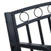 Garden Bench 49.2" Black Steel(D0102HEJYDG)