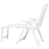 Folding Sun Lounger Plastic White(D0102HEJMCA)