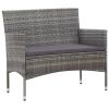 5 Piece Garden Lounge Set With Cushions Poly Rattan Gray(D0102HEJCA7)