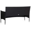 4 Piece Garden Lounge Set With Cushions Poly Rattan Black(D0102HEJCPV)