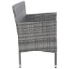 3-Seater Garden Sofa with Cushions Gray Poly Rattan(D0102HEJCSA)