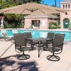 MEOOEM Patio Textilene Swivel Chairs 6PCS Outdoor Dining Chairs with Mesh Fabric Weather Resistant Furniture for Garden Backyard(D0102HP640U)