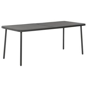 Garden Table Dark Gray 70.9"x32.7"x28.3" Steel(D0102HEJ1WU)