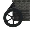 Sun Lounger with Wheels Poly Rattan Anthracite(D0102HEJZYG)