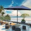 MEOOEM Patio Umbrella with Base 15ft Outdoor Market Double-Sided Extra Large Umbrella with Crank, Blue(D0102HP64IV)