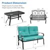 2PCS Patio Loveseat Bench Table Furniture Set with Cushioned Chair(D0102HH65WP)