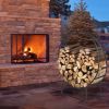 Artisasset Black Paint 40-Inch Round Indoor And Outdoor Iron Fireplace Firewood Stand YJ(D0102HETJPG)