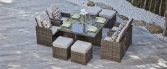 Direct Wicker 9-Piece Outdoor PE Rattan Wicker Patio Dining Table Set Garden Outdoor Patio Furniture Set(D0102HHGE7V)