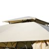 U_STYLE Quality Double Tiered Grill Canopy, Outdoor BBQ Gazebo Tent with UV Protection, Beige(D0102HEBRIY)