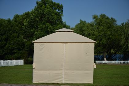 U_STYLE Quality Double Tiered Grill Canopy, Outdoor BBQ Gazebo Tent with UV Protection, Beige(D0102HEBRIY)