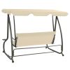 Outdoor Swing Bench with Canopy Sand White(D0102HETIJU)