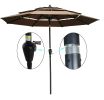 9Ft 3-Tiers Outdoor Patio Umbrella with Crank and tilt and Wind Vents for Garden Deck Backyard Pool Shade Outside Deck Swimming Pool(D0102HEBEWU)