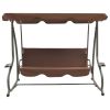 Outdoor Swing Bench with Canopy Coffee(D0102HETIVA)