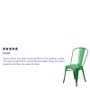 Commercial Grade 4 Pack Distressed Metal Indoor-Outdoor Stackable Chair(D0102HEI4BY)