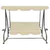 Outdoor Swing Bench with Canopy Sand White(D0102HETIJU)