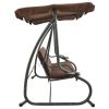 Outdoor Swing Bench with Canopy Coffee(D0102HETIVA)