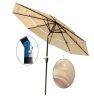 9Ft 3-Tiers Outdoor Patio Umbrella with Crank and tilt and Wind Vents for Garden Deck Backyard Pool Shade Outside Deck Swimming Pool RT(D0102HEBEWG)