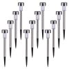 12 Pcs LED Stainless Steel Outdoor Garden Solar Lights for Pathway Walkway Patio Yard Lawn Cool White XH(D0102HPZYB7)