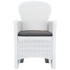 3 Piece Bistro Set Plastic White Rattan Look(D0102HE0WYA)