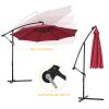 10 FT Solar LED Patio Outdoor Umbrella Hanging Cantilever Umbrella Offset Umbrella Easy Open Adustment with 24 LED Lights(D0102HHV9MY)