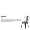 Commercial Grade 4 Pack Distressed Metal Indoor-Outdoor Stackable Chair(D0102HEI4CW)