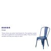 Commercial Grade 4 Pack Distressed Metal Indoor-Outdoor Stackable Chair(D0102HEI4CV)