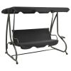 Outdoor Swing Bench with Canopy Anthracite(D0102HETIVV)