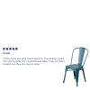 Commercial Grade 4 Pack Distressed Metal Indoor-Outdoor Stackable Chair(D0102HEI4BU)