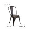 Commercial Grade 4 Pack Distressed Metal Indoor-Outdoor Stackable Chair(D0102HEI4B7)