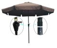 10ft Patio Umbrella Market Table Round Umbrella Outdoor Garden Umbrellas with Crank and Push Button Tilt for Pool Shade Outside RT(D0102HEBE4W)