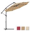 10 FT Solar LED Patio Outdoor Umbrella Hanging Cantilever Umbrella Offset Umbrella Easy Open Adustment with 24 LED Lights(D0102HHV9ZA)