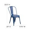 Commercial Grade 4 Pack Distressed Metal Indoor-Outdoor Stackable Chair(D0102HEI4CV)