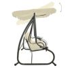 Outdoor Swing Bench with Canopy Sand White(D0102HETIJU)