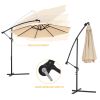 10 FT Solar LED Patio Outdoor Umbrella Hanging Cantilever Umbrella Offset Umbrella Easy Open Adustment with 24 LED Lights(D0102HHVG0U)