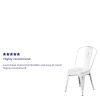 Commercial Grade 4 Pack Distressed Metal Indoor-Outdoor Stackable Chair(D0102HEI41W)