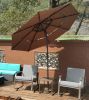 9Ft 3-Tiers Outdoor Patio Umbrella with Crank and tilt and Wind Vents for Garden Deck Backyard Pool Shade Outside Deck Swimming Pool(D0102HEBEWU)