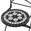3 Piece Bistro Set Ceramic Tile Black and White(D0102HE0ZE7)