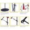 10 FT Solar LED Patio Outdoor Umbrella Hanging Cantilever Umbrella Offset Umbrella Easy Open Adustment with 24 LED Lights - Burgundy(D0102HEBE5Y)