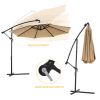 10 FT Solar LED Patio Outdoor Umbrella Hanging Cantilever Umbrella Offset Umbrella Easy Open Adustment with 24 LED Lights(D0102HHV9ZA)
