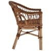 Outdoor Chairs 2 pcs Natural Rattan Brown(D0102HE0WSA)