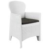 3 Piece Bistro Set Plastic White Rattan Look(D0102HE0WYA)