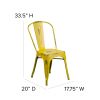 Commercial Grade 4 Pack Distressed Metal Indoor-Outdoor Stackable Chair(D0102HEI467)