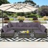 7 Pieces Rattan Sectional Sofa Set with Cushion for Patio Garden(D0102HHY1T8)