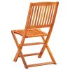 5 Piece Folding Outdoor Dining Set Solid Eucalyptus Wood(D0102HPZLBY)