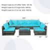 7 Pieces Rattan Sectional Sofa Set with Cushion for Patio Garden(D0102HHY1UX)