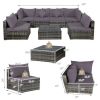 7 Pieces Rattan Sectional Sofa Set with Cushion for Patio Garden(D0102HHY1T8)