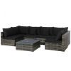 7 Pieces Rattan Sectional Sofa Set with Cushion for Patio Garden(D0102HHY146)