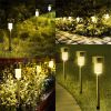 12 Pcs LED Stainless Steel Outdoor Garden Solar Lights for Pathway Walkway Patio Yard Lawn Cool White XH(D0102HPZYBG)