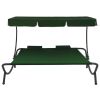 Outdoor Lounge Bed with Canopy and Pillows Green(D0102HHHWU8)