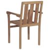 Stackable Garden Chairs 2 pcs Solid Teak Wood(D0102HEJIBY)